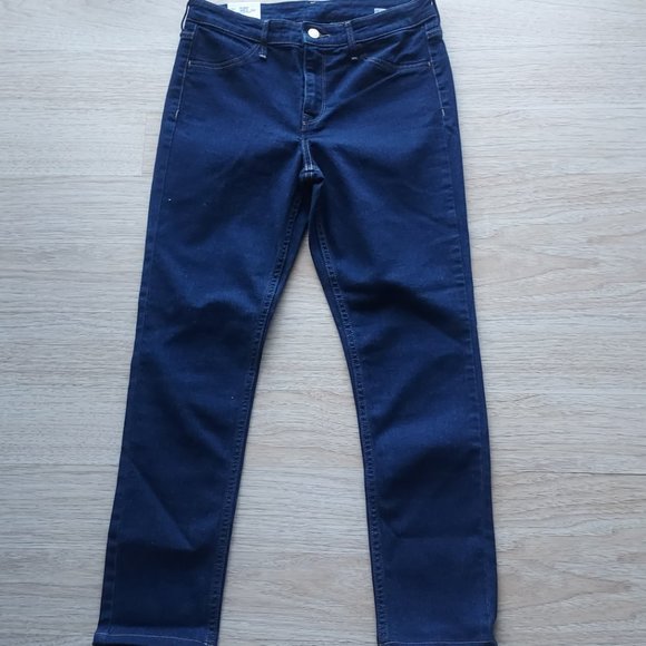 H & M Skinny Ankle  Jeans Regular Waist Dark Wash Blue Stretch Women 29 - Picture 3 of 8